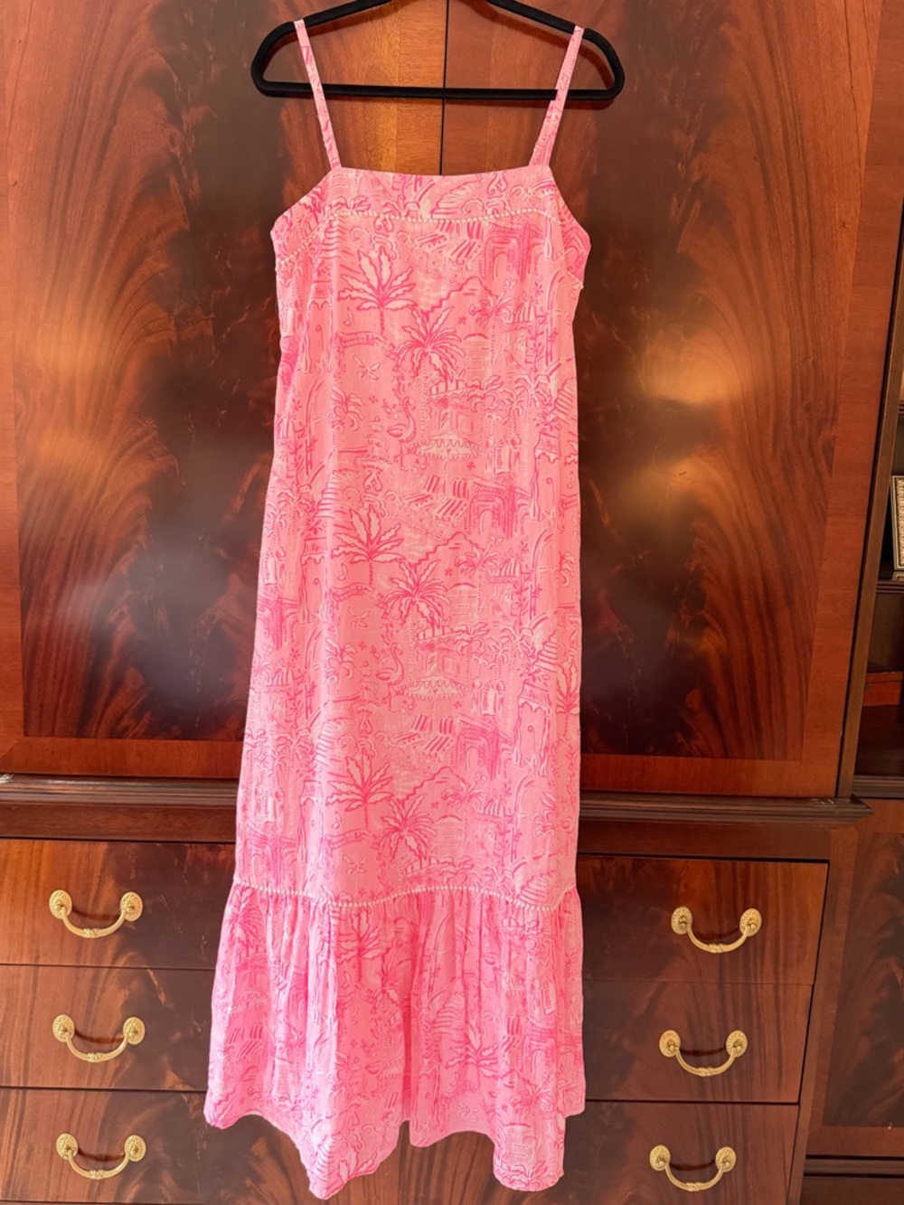 NWT Lilly Pulitzer Rosalie Linen Maxi Dress Penny’s Playground Pink Toile Size 6 - Picture 6 of 16